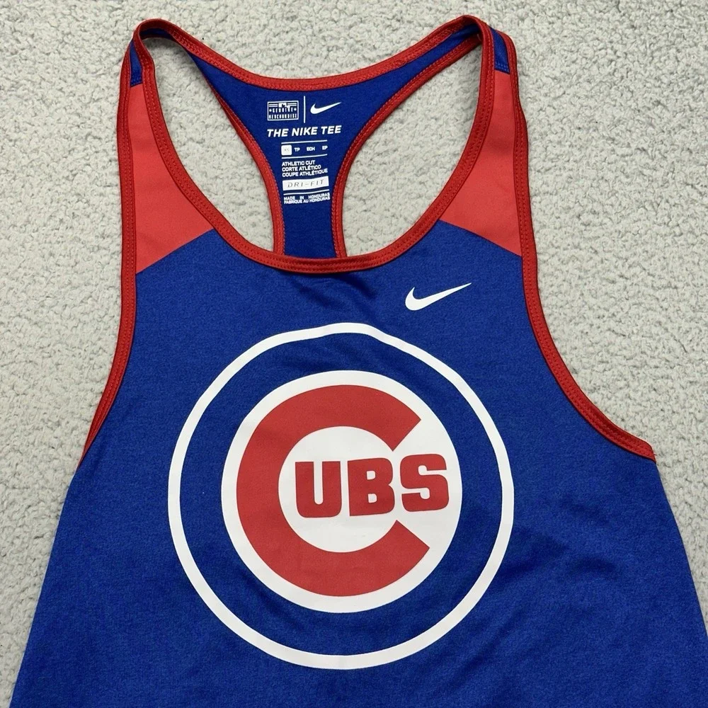 Nike The Nike Tee 34233X-CB1 Dri-Fit Size XS MLB Chicago Cubs Racerback Tank Top